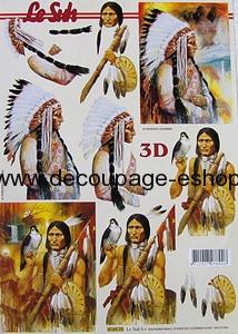 3D papír A4 -  Indiáni